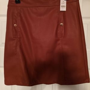 Loft size 6 Faux Leather Skirt NWT
